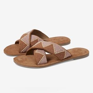 ROAN by Bed Stu Quality Scoop Bead Criss Cross Boho Sandals Size 7 NEW!!